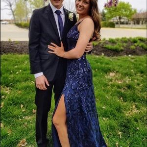NAVY BLUE PROM DRESS